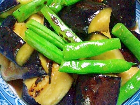 なすといんげんの味噌炒め